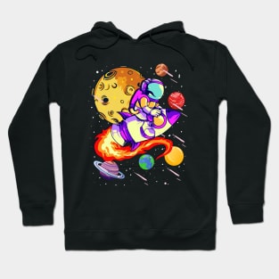 Astronaut Riding Rocket Spaceman Outer Space Planets Hoodie